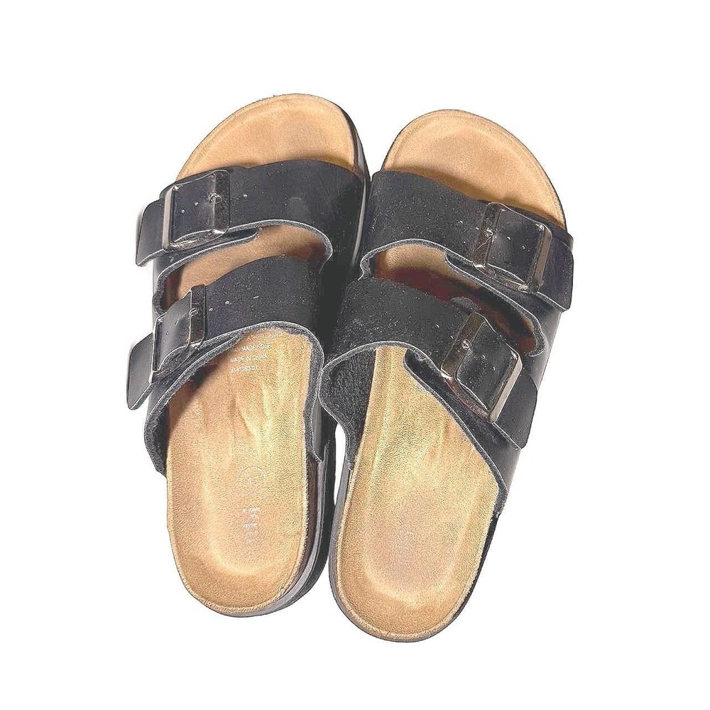 Cotton ON Women's Black Double Buckle Platform Slide Sandals size 10